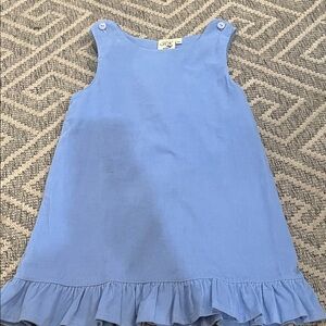 Charming Blue Ruffle Hem Kids Dress